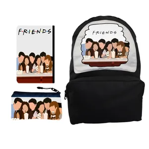 کوله پشتی مدل سریال friends کد 01 به همراه کلاسور و جامدادی