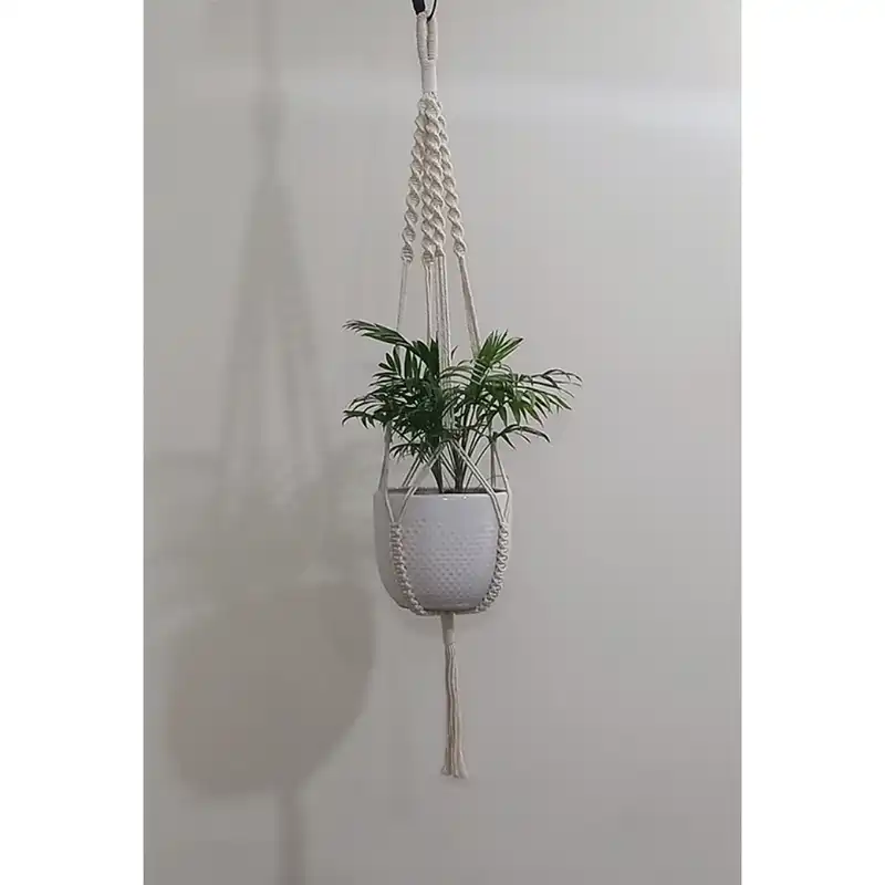 آویز گلدان مکرومه هنریسان مدل کارن