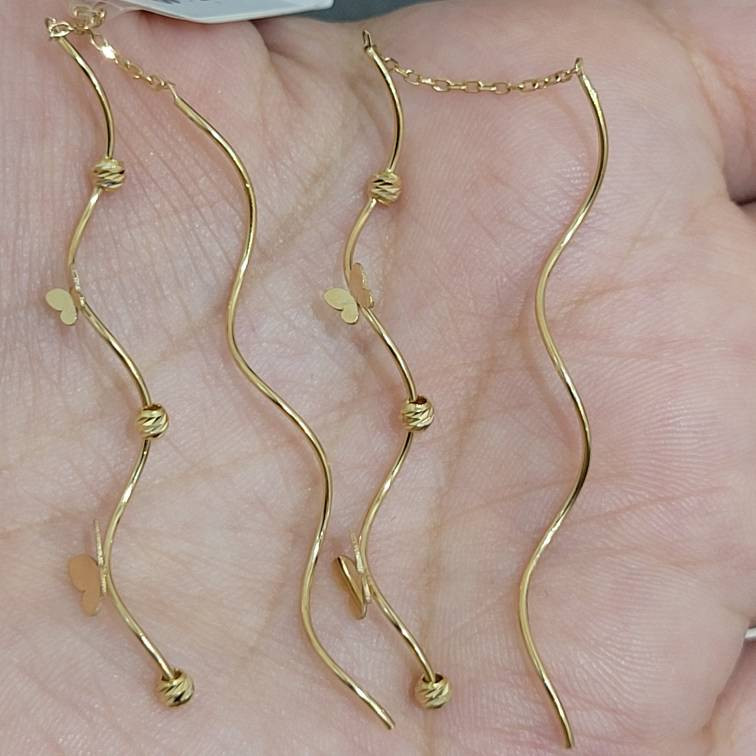گوشواره بخیه‌ای طلا 18 عیار زنانه مان گالری مدل پیچک پروانه کد EA01-0032200 - 3