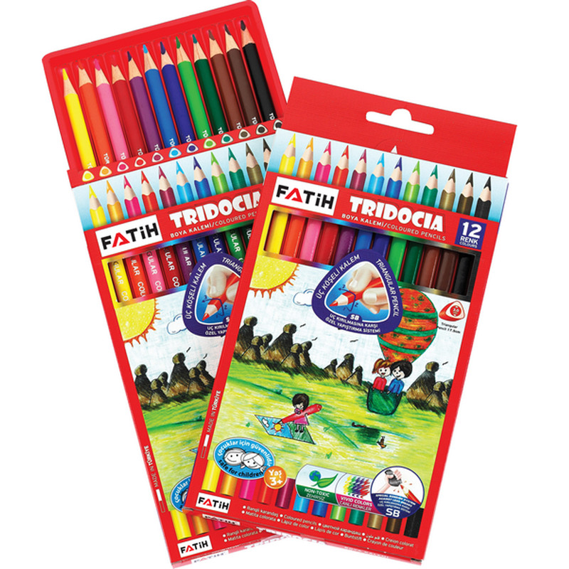 مداد رنگی 12 رنگ فاتح مدل TRIDOCIA