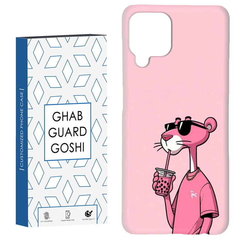 کاور قاب گارد گوشی طرح پلنگ صورتی کد Dimo-213 مناسب برای گوشی موبایل سامسونگ Galaxy A12 / M12