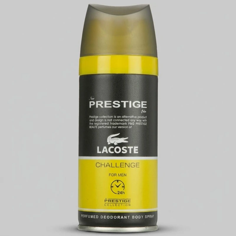 اسپری خوشبو کننده بدن مردانه پرستیژ مدل Lacoste Challenge حجم 150 میلی لیتر
