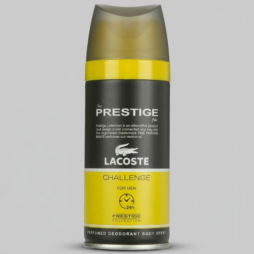 اسپری خوشبو کننده بدن مردانه پرستیژ مدل Lacoste Challenge حجم 150 میلی لیتر