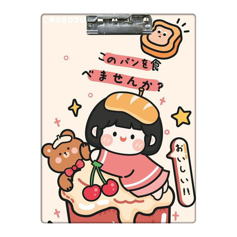 تخته شاسی طرح دختر کاپ کیکی و خرسش کد  6466358 سایز A4