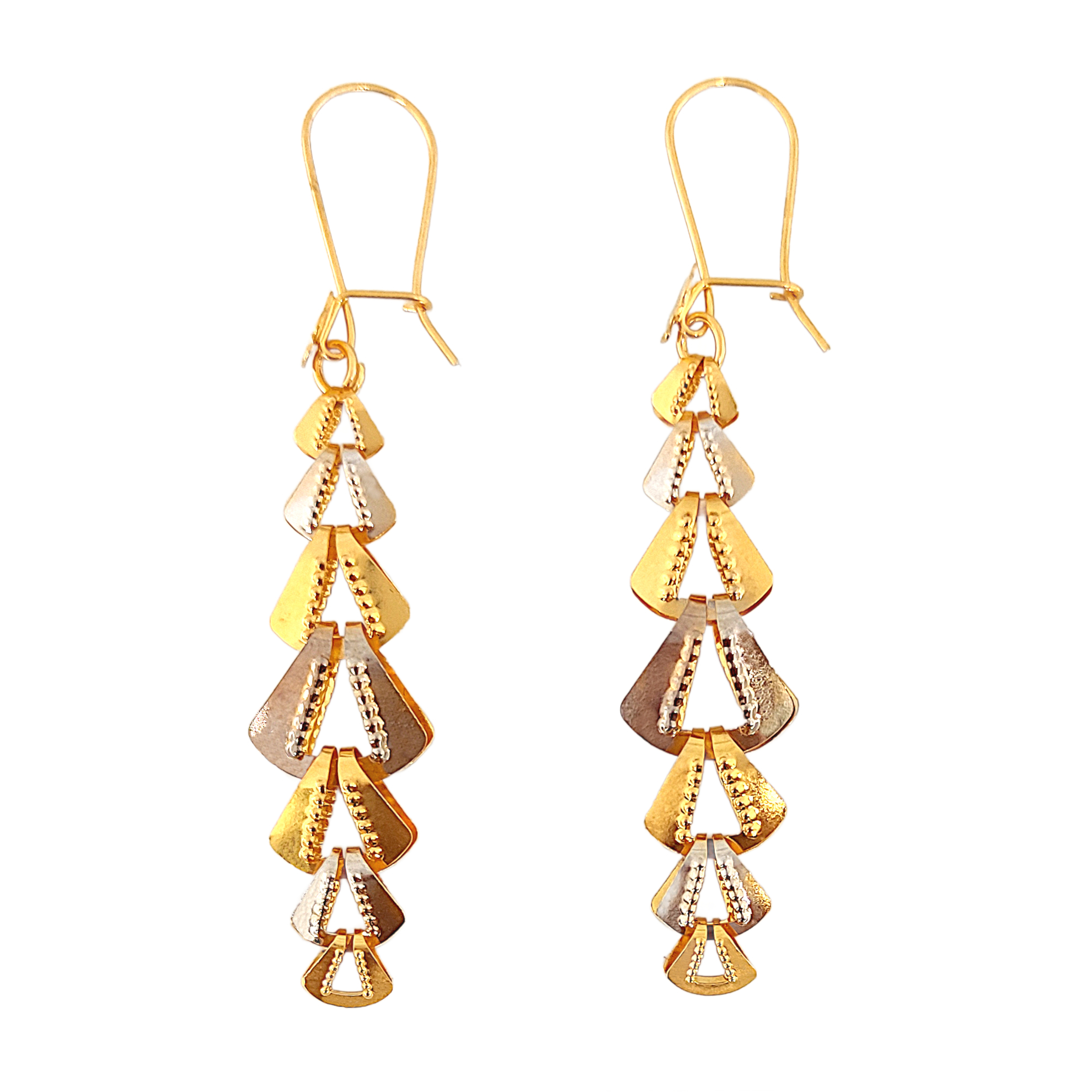 گوشواره طلا 18 عیار زنانه طلا و جواهرسازی افرا مدل لیزری 197202