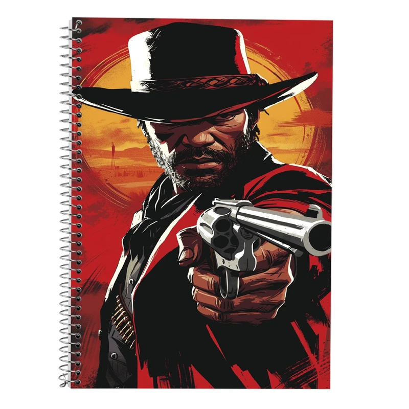 دفتر زبان 50 برگ مدوپد مدل سه خط طرح رد دد red dead کد DF13509