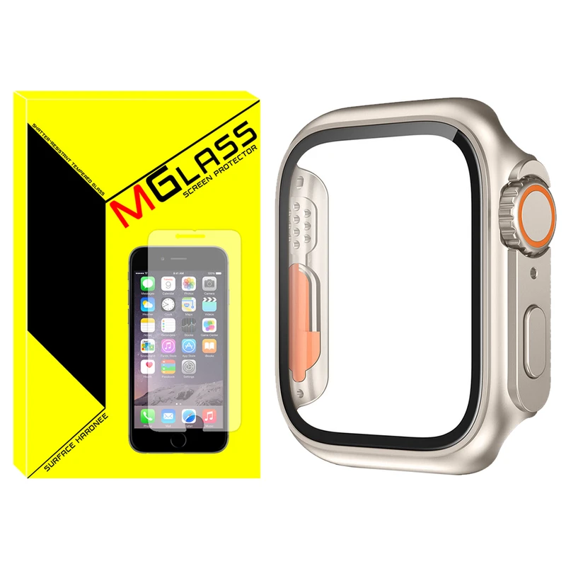 کاور امگلس مدل MG-Ultra مناسب برای اپل واچ Series SE 2022 Aluminum Case 40mm / SE 2021 Aluminum Case 40mm / Series 5 40mm / Series 6 40mm / Series 4 40mm به همراه محافظ صفحه نمایش