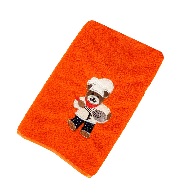 حوله دستی مدل گلدوزی طرح خرس آشپز سایز 60*38 سانتی متر