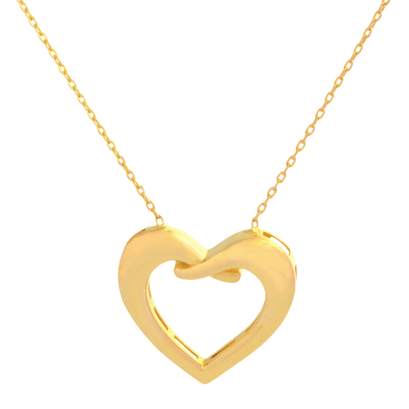 گردنبند طلا 18 عیار زنانه با طرح حلقهای (فلامینگو) طلای مستجابی مدل قلب اسپرلوس کد 04