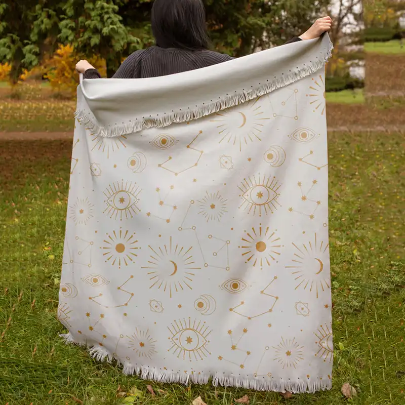 شال مبل مدل چشم خورشید کد Q2SH1036 سایز100x180 سانتی متر