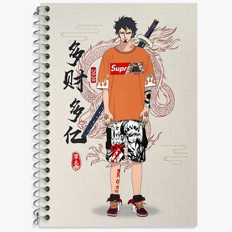 دفتر زبان 50 برگ خندالو مدل سه خط طرح انیمه وان پیس کد N3628