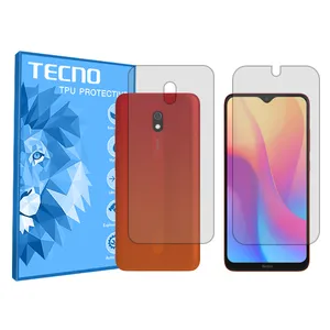 Tecno HyGELE model transparent screen protector suitable for Xiaomi Redmi 8A mobile phone along with the back protector