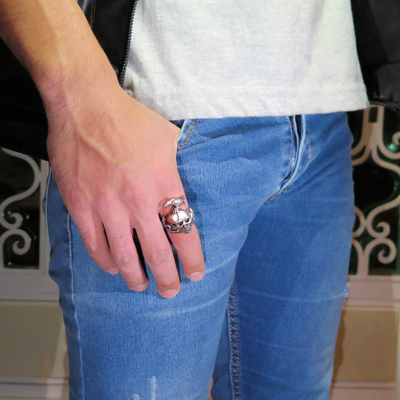 انگشتر مردانه طرح اسکلت و پرنده مدل Rk200 انگشتر مردانه طرح اسکلت و پرنده مدل Rk200