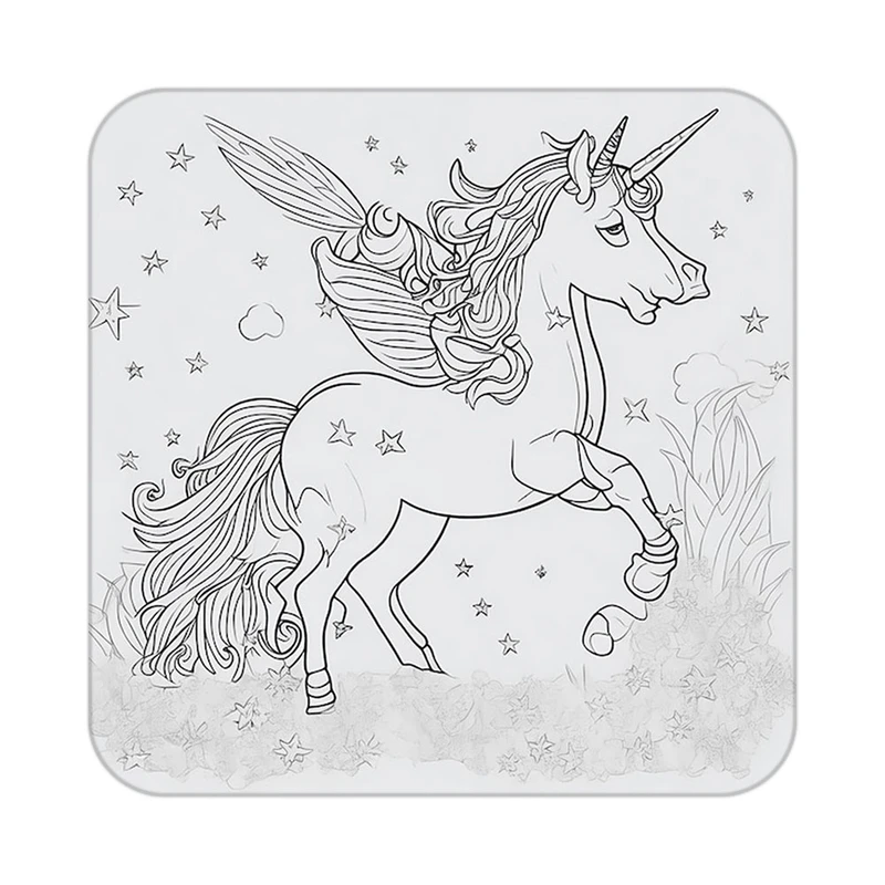 زیر لیوانی کاکتی طرح اسب تک شاخ و یونیکورن مدل mp31566