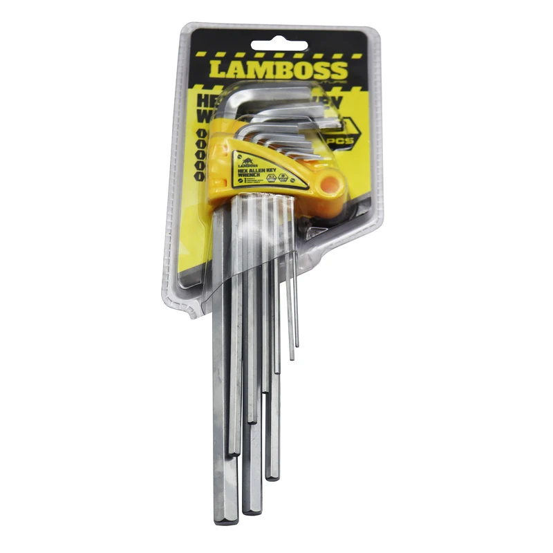 آچار آلن لامبوس مدل شش گش کد YP-09 مجموعه 9 عددی 