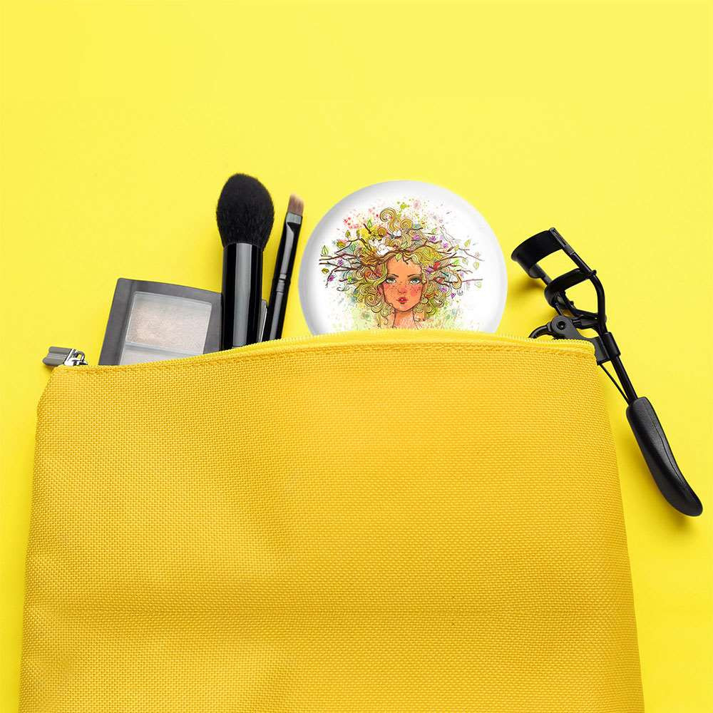 آینه جیبی خندالو مدل دختر  کد 5527