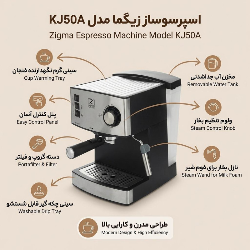 اسپرسو ساز زیگما مدل KJ50A