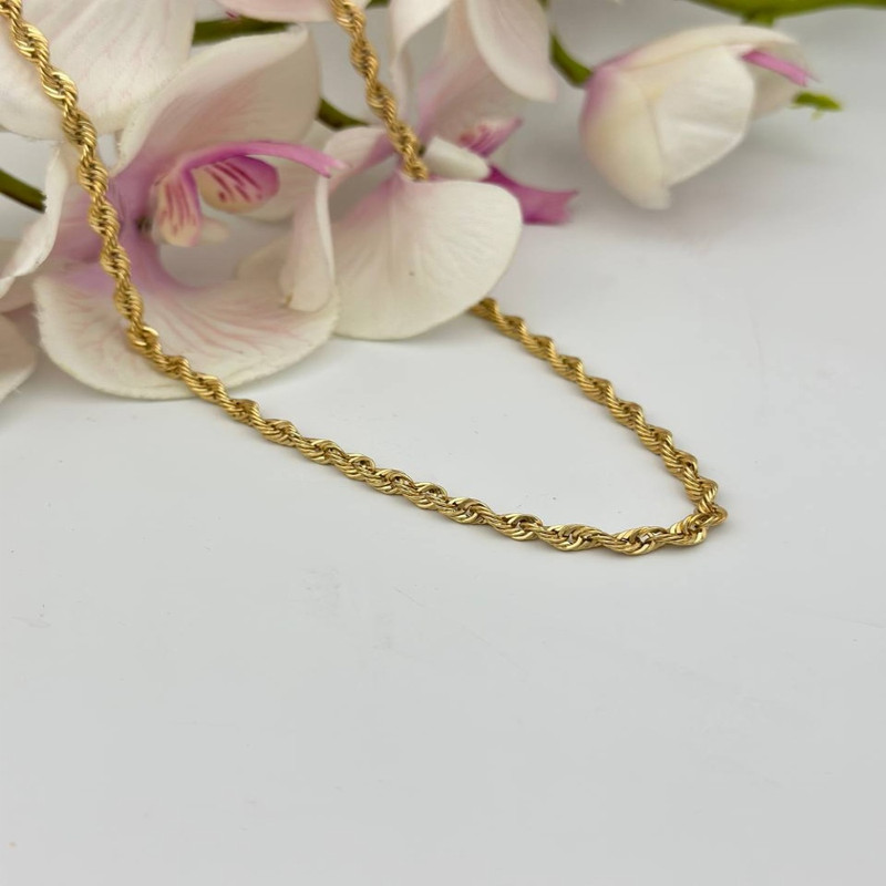 زنجیر طلا 18 عیار زنانه مدل طنابی