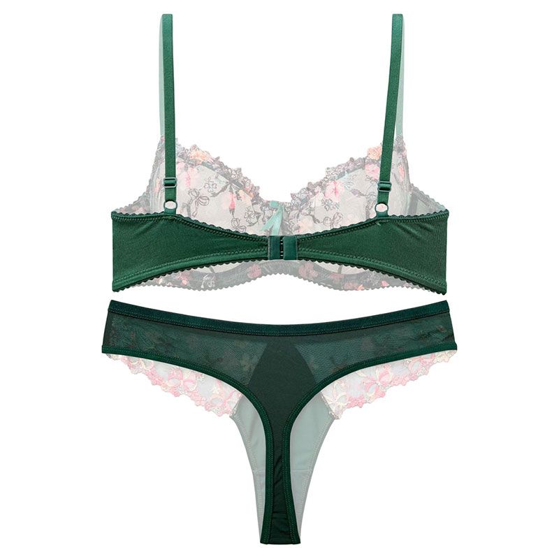 ست شورت و سوتین زنانه نوشه پوش مدل فانتزی فنردار توری کد 84014 -  - 2