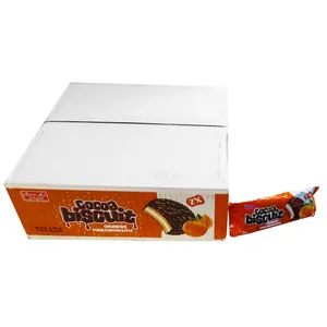 بیسکویت دوقلو روکش شکلاتی با طعم پرتقال شیرین عسل - 45 گرم بسته 60 عددی