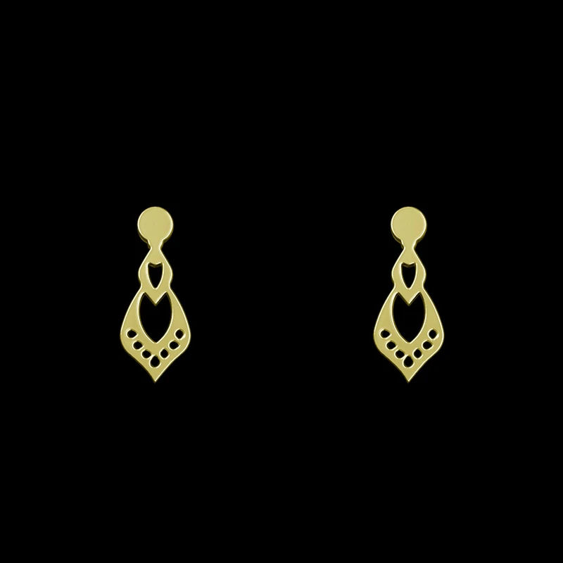 گوشواره طلا 18 عیار زنانه مدوپد مدل هندسی کد GA1-13793