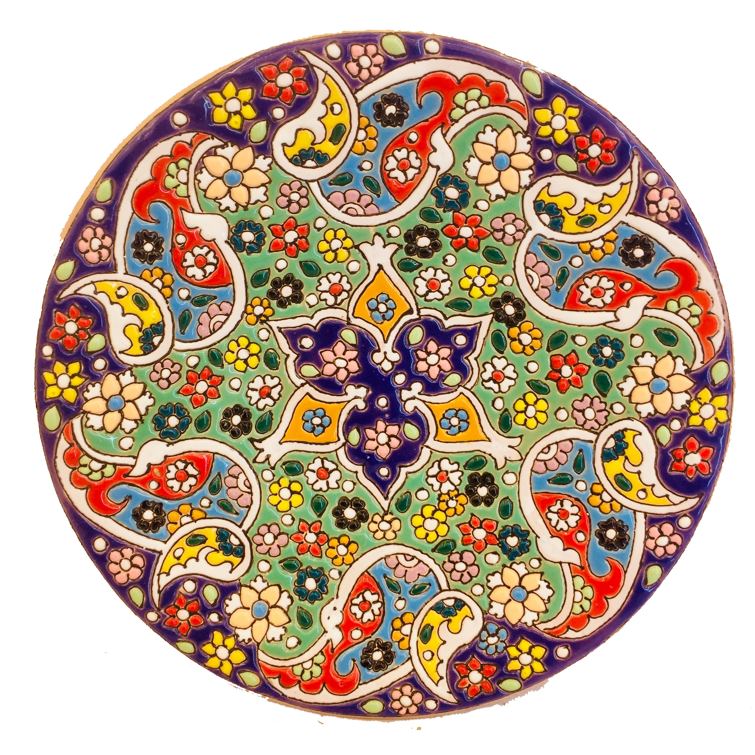 بشقاب میناکاری سفالی زمانیان کد ZMN15016