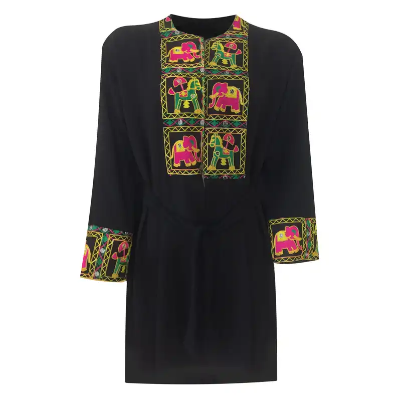 مانتو و شلوار زنانه مدل نخی ابر و بادی خامه دوزی کد tm-2715 رنگ مشکی