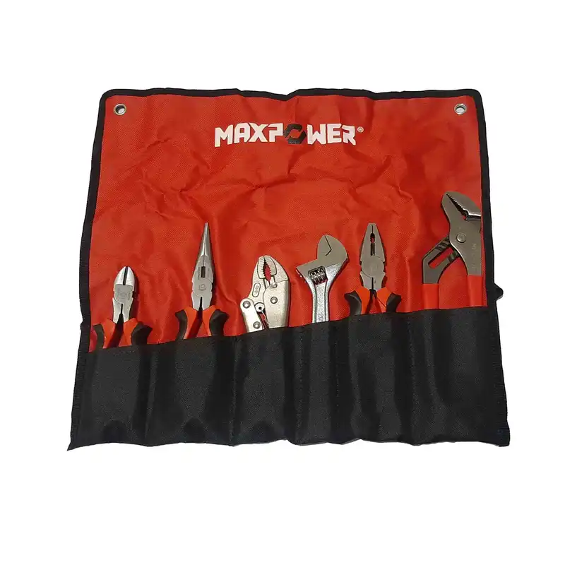 آچار فرانسه و انبرآلات مکس پاور مدل 5max مجموعه 6 عددی