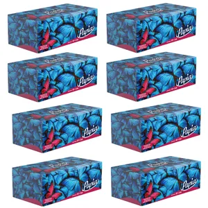 دستمال کاغذی 150 برگ پاپیا مدل پروانه 02 مجموعه 8 عددی