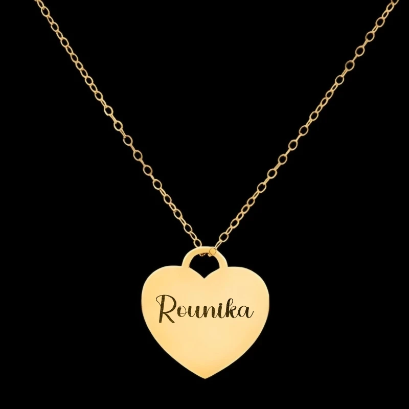 گردنبند طلا 18 عیار زنانه با زنجیر حلقه‌ای (فلامینگو) لیردا مدل اسم رونیکا 129027