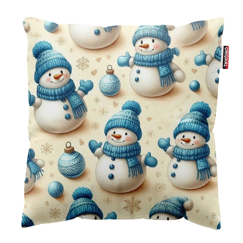 کوسن پاد آفرین طرح آدم برفی و زمستون کد 1968 سایز 30*30 سانتی متر