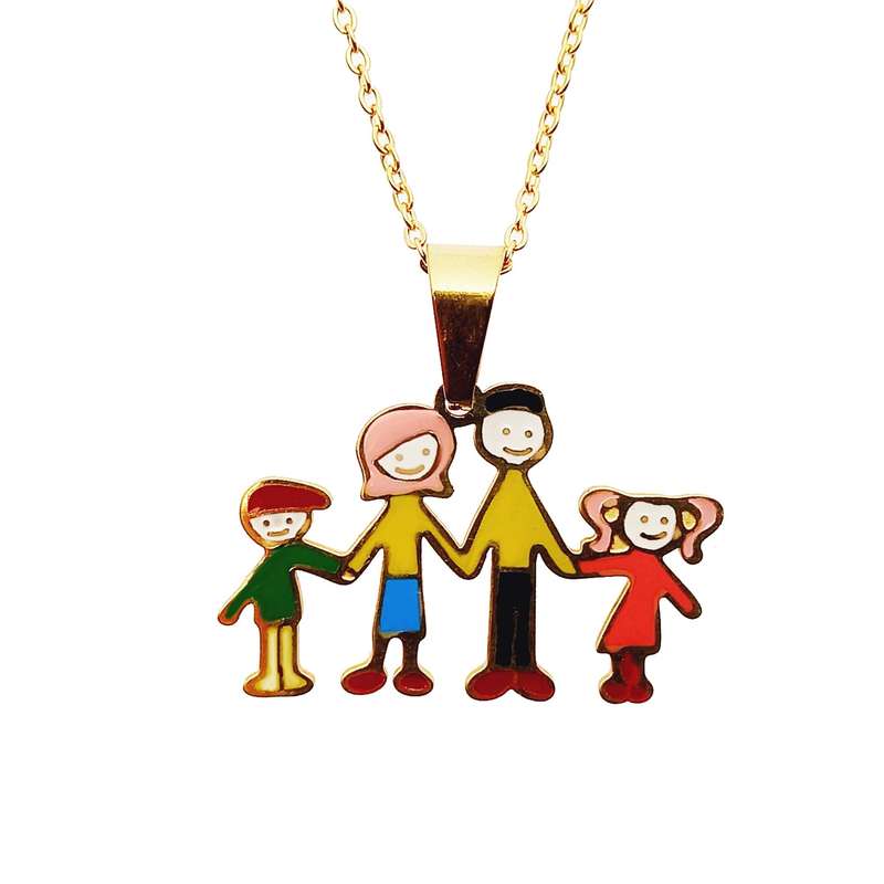 گردنبند دخترانه طرح خانواده مدل 476GAD گردنبند دخترانه طرح خانواده مدل 476GAD