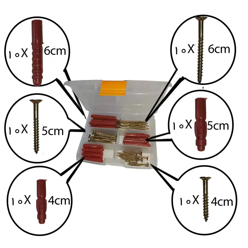 پیچ و رولپلاک مدل PMK60 مجموعه 60 عددی