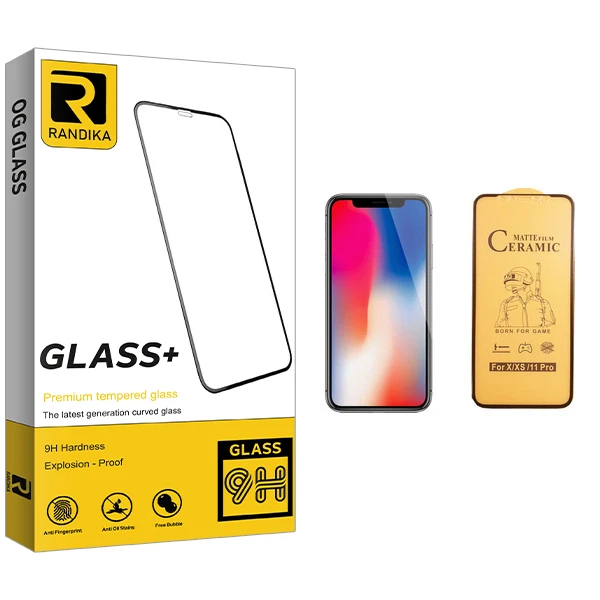 محافظ صفحه نمایش سرامیکی راندیکا مدل GLD مناسب برای گوشی موبایل اپل iPhone X