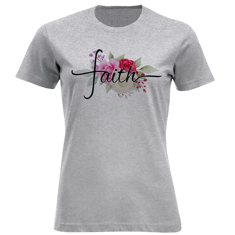 تی شرت آستین کوتاه زنانه مدل گل W409