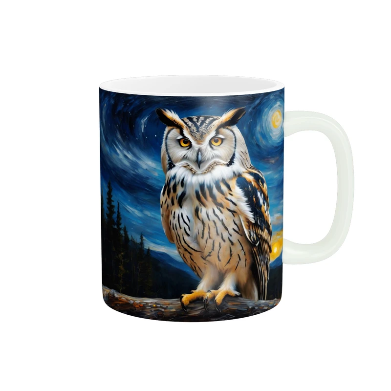 ماگ پاد آفرین  طرح جغد شب پر ستاره کد 835