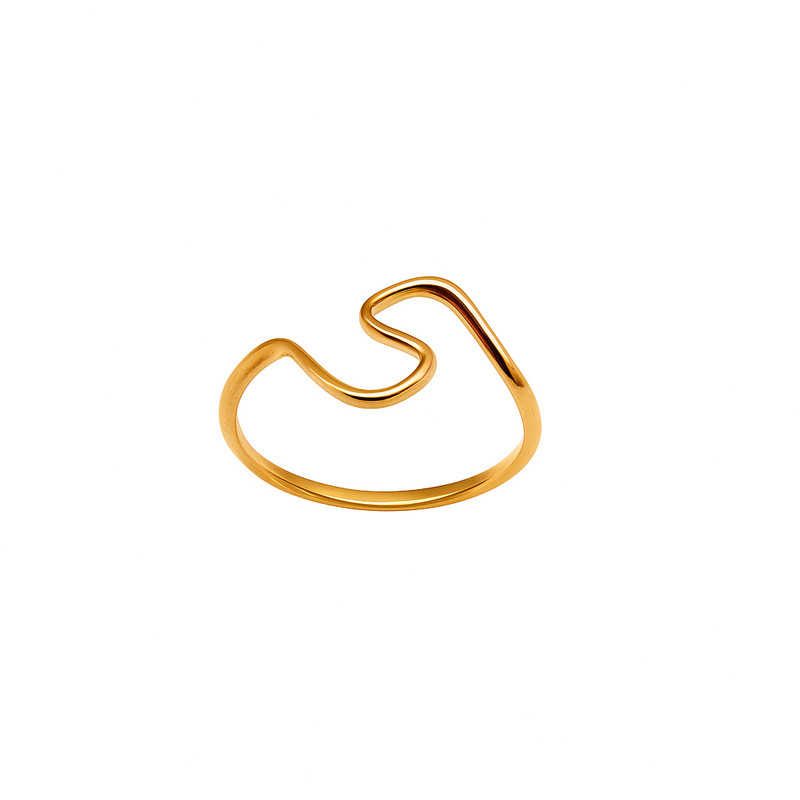 انگشتر طلا 18 عیار زنانه زرلاین مدل مینیمال انتزاعی کد R-200100 سایز 55