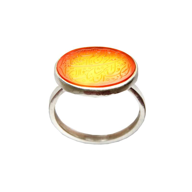 انگشتر نقره مردانه مدل حرز و عقیق یمن حکاکی شده سوره کوثر