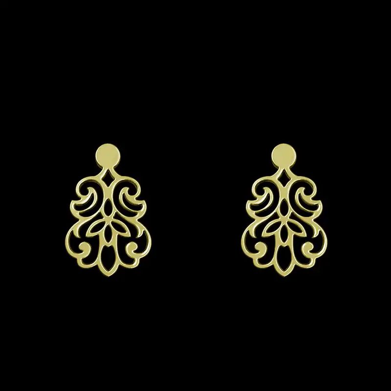 گوشواره طلا 18 عیار زنانه مدوپد مدل هندسی کد GA1-15126