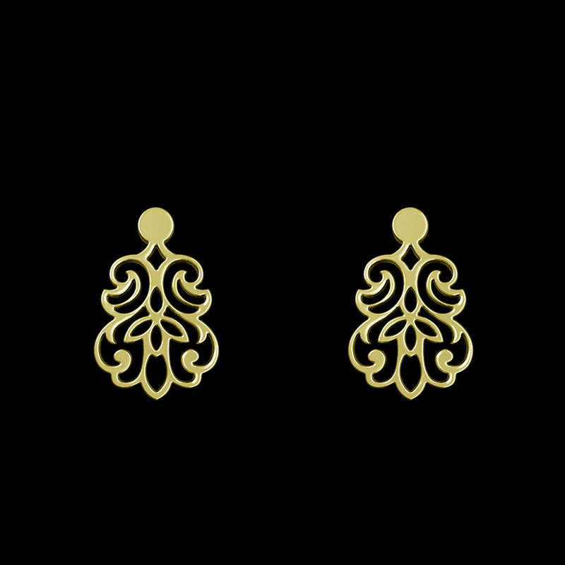 گوشواره طلا 18 عیار زنانه مدوپد مدل هندسی کد GA1-15126