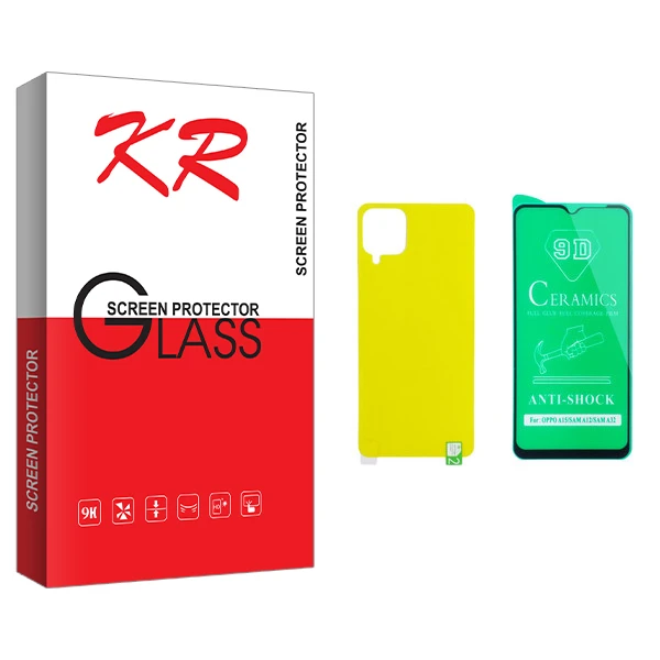 محافظ صفحه نمایش سرامیکی و پشت گوشی کی آر مدل +HD مناسب برای گوشی موبایل سامسونگ Galaxy A12