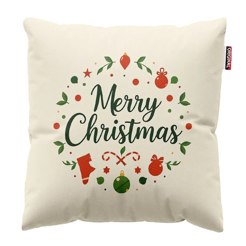 کوسن پاد آفرین مدل کریسمس مبارک کد PK302597 سایز 30*30 سانتی متر 