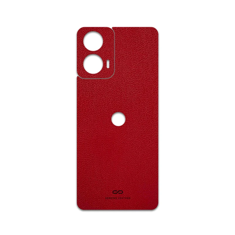 برچسب پوششی ماهوت مدل Red-Leather مناسب برای گوشی موبایل موتورولا Moto G24