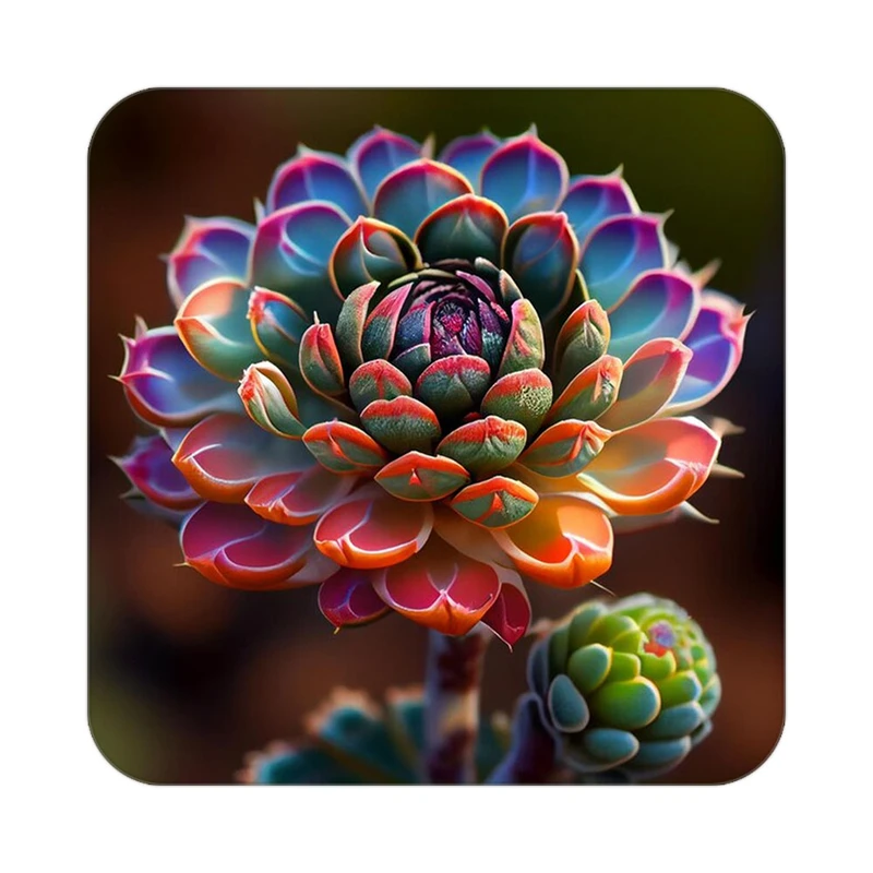 زیر لیوانی کاکتی طرح گل مدل mp18150