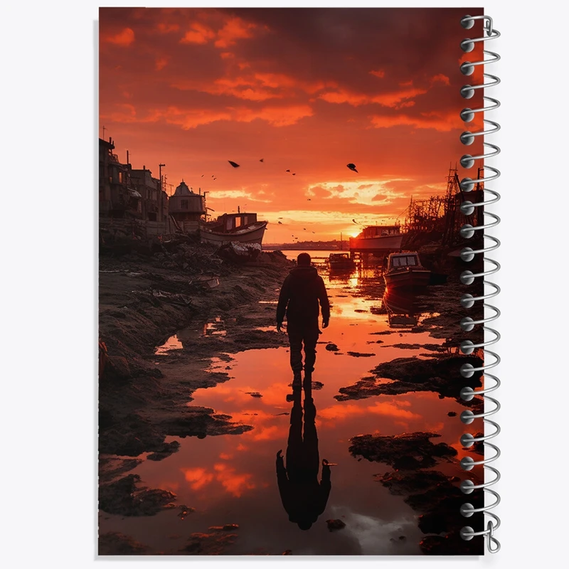 دفتر مشق 100 برگ خندالو طرح غروب دریا کد F468