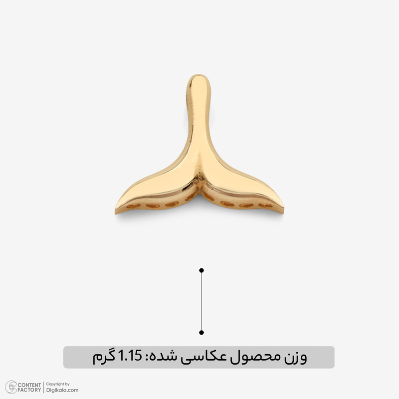 آویز گردنبند طلا 18 عیار زنانه گالری طلای مهرسین طرح دم نهنگ