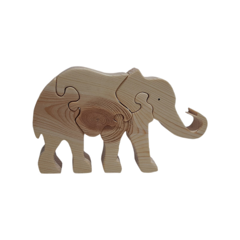 اسباب بازی چوبی مدل فیل تکی پازلی