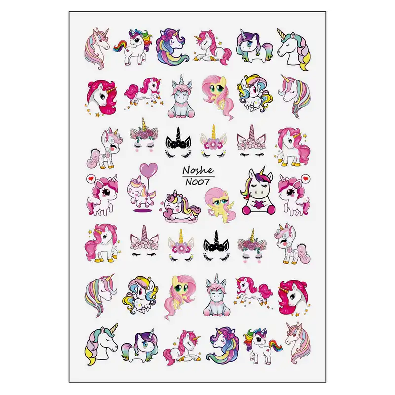 برچسب لنز ناخن مدل فانتزی کیوت کد N007-72 مجموعه 25 عددی