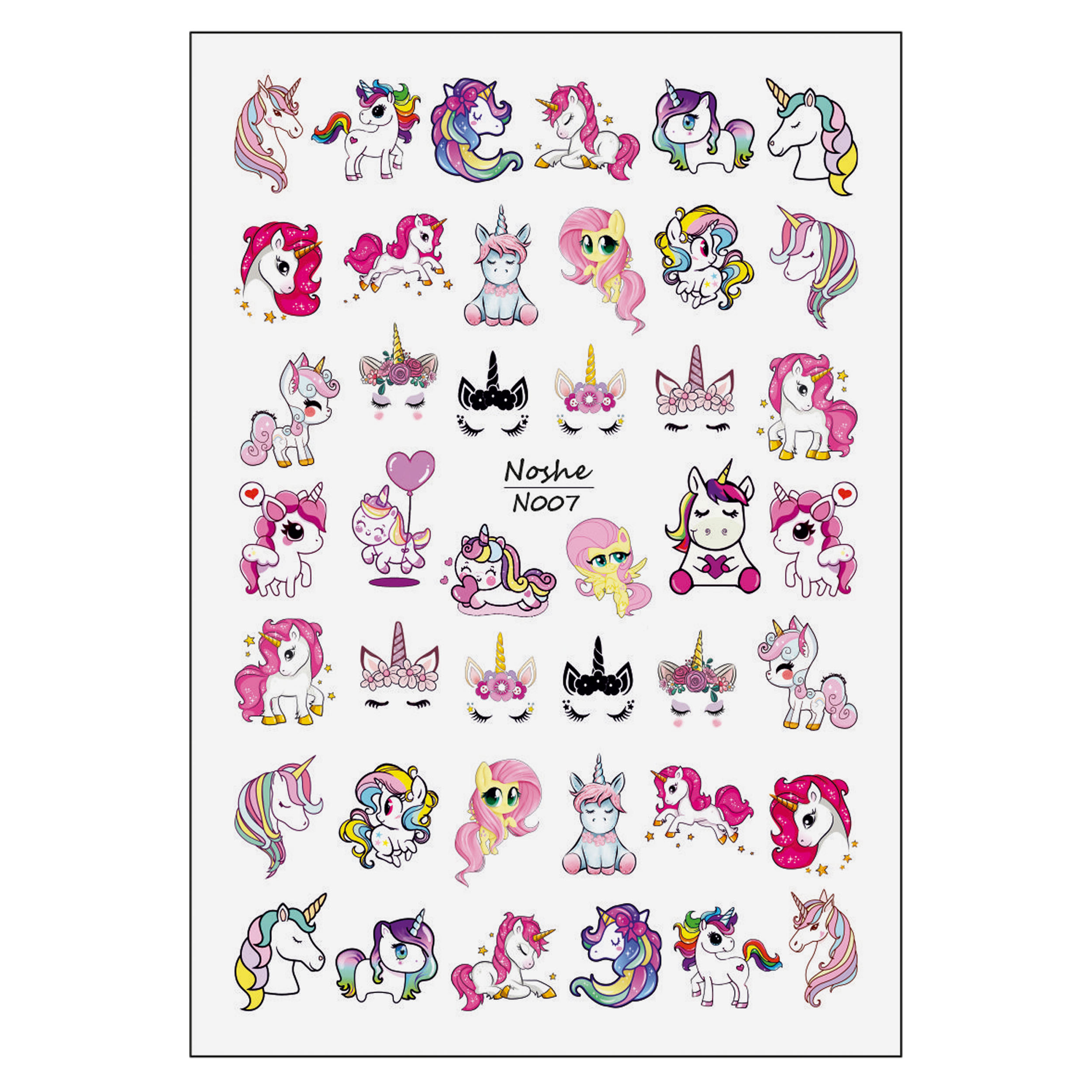 برچسب لنز ناخن مدل یونیکورن کد N007