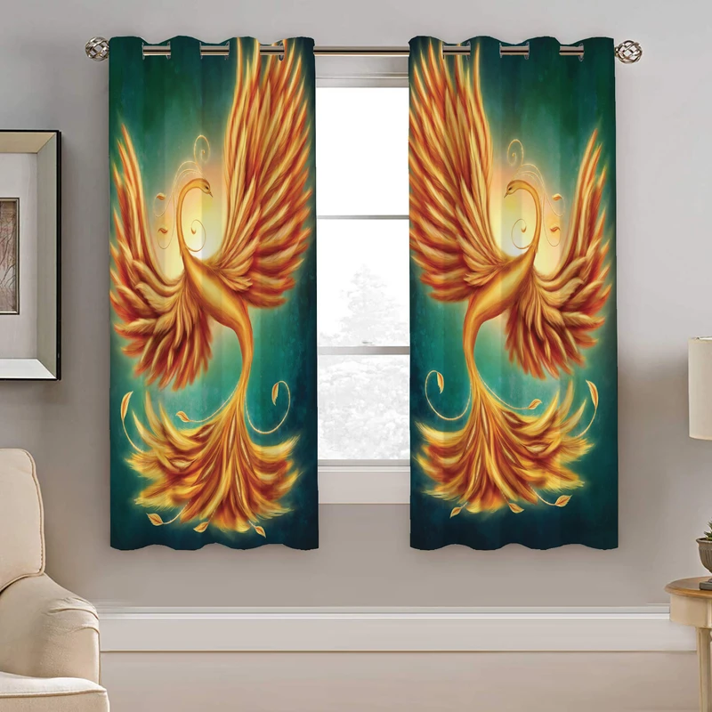 پرده نیروانا طرح سیمرغ مدل مخمل کد 4947 سایز 140×200 سانتی متر